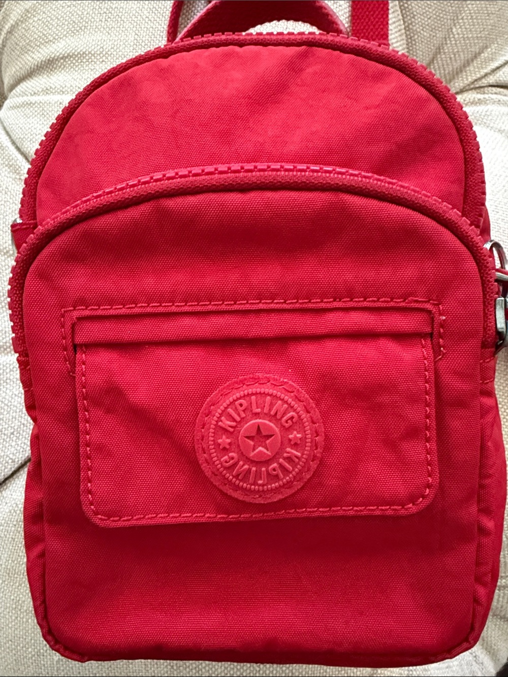 Kipling Bright Red Mini Backpack Crossbody